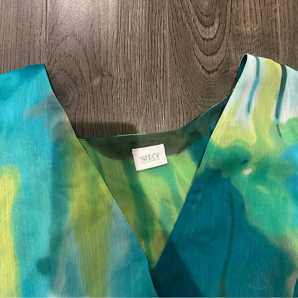 Suzy Vibrant Multicolor Sheer Kimono Top - Picture 4 of 8